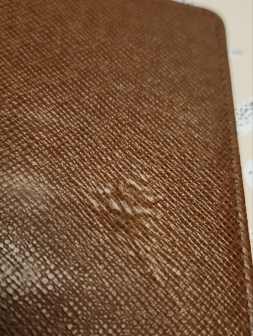 Louis Vuitton Brown Textured Leather Passport Wallet